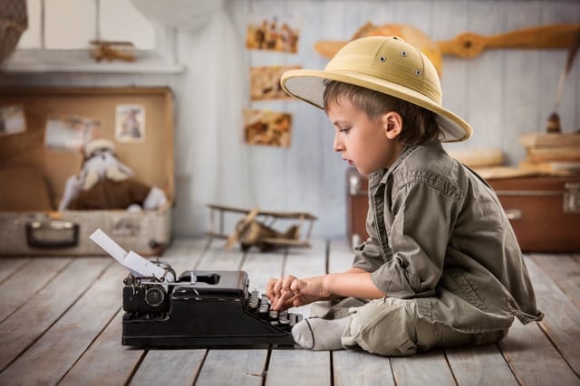 On safari with at typewriter